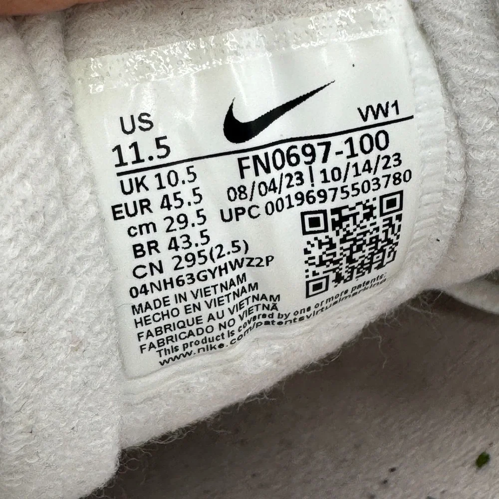 Nike Air Max 1 '86 OG Golf Mens 11.5 White Black Gum Spikeless Shoe FN0697-100
